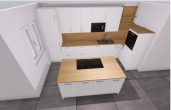 *Neubau* Luxus-EG-Wohnung zum Erstbezug! Barrierefrei! Aufzug, TG, Klima & Garten ZENTRAL in Lennep! - Rendering Einbauküche