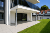 *Neubau* Luxus-EG-Wohnung zum Erstbezug! Barrierefrei! Aufzug, TG, Klima & Garten ZENTRAL in Lennep! - Terrasse und Garten