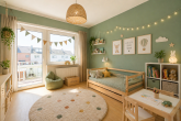 Familienfreundliches Reihenmittelhaus mit 5 Zimmern, Garten, Solaranlage und Garage in Glessen - KI generiertes Bespielbild - Kinderzimmer 1
