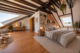 Familienfreundliches Reihenmittelhaus mit 5 Zimmern, Garten, Solaranlage und Garage in Glessen - KI generiertes Bespielbild - Dachgeschoss