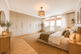 Elegante 3-4-Zimmer-Wohnung, zentral in Köln-Weiden mit 2 Balkonen und Tiefgaragenstellplatz - Schlafzimmer - KI generiert