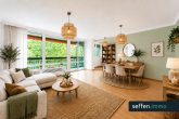 Elegante 3-4-Zimmer-Wohnung, zentral in Köln-Weiden mit 2 Balkonen und Tiefgaragenstellplatz - Wohn. und Esszimmer - KI generiert