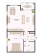*Exklusive Neubau-Wohnung mit Balkon, Einbauküche und TG-Stellplatz - zentral in Erftstadt-Liblar* - Grundriss (Beispieleinrichtung)