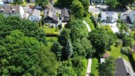 Filet-Grundstück am Park: Unverbaubares Grundstück im Grünen mit XL-Garten! - Luftaufnahme Grundstück