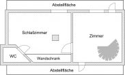 Videobesichtigung: Attraktive 2,5-Zimmer-Maisonettewohnung in Rheinnähe - Grundriss Schlafbereich