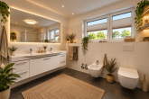 Moderne Penthousewohnung mit Dachterrasse, Tiefgarage und Effizienzklasse A+ in Leichlingen - KI-generiertes Beispielbild Duschbad
