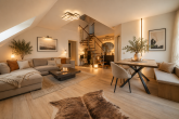 Elegante Maisonettewohnung mit 3-Zimmer-Potenzial, Südostbalkon und Stellplatz in Grevenbroich - KI-generiertes Beispielbild Wohn- und Essbereich