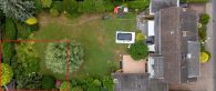 Einfamilienhaus (DHH) mit viel Potenzial und Traumgarten in familienfreundlicher Lage von Königsdorf - Gartenerweiterung (rot markiert)