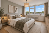 Schönes Wohnen am Park mit Panoramablick: 3 Zimmer ETW mit TG-Stellplatz mitten in Zollstock! - Schlafen (KI-Beispiel)
