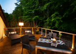 Architektonisches Unikat mit Waldgrundstück in Burscheid-Landscheid - Terrasse - original möbliert